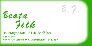 beata filk business card